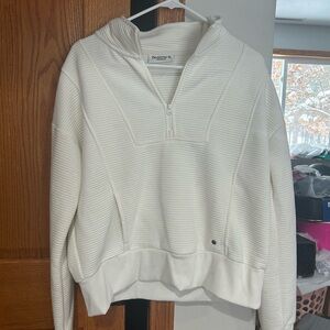 BearPaw Cream V-Neck Quarter Zip Sweater